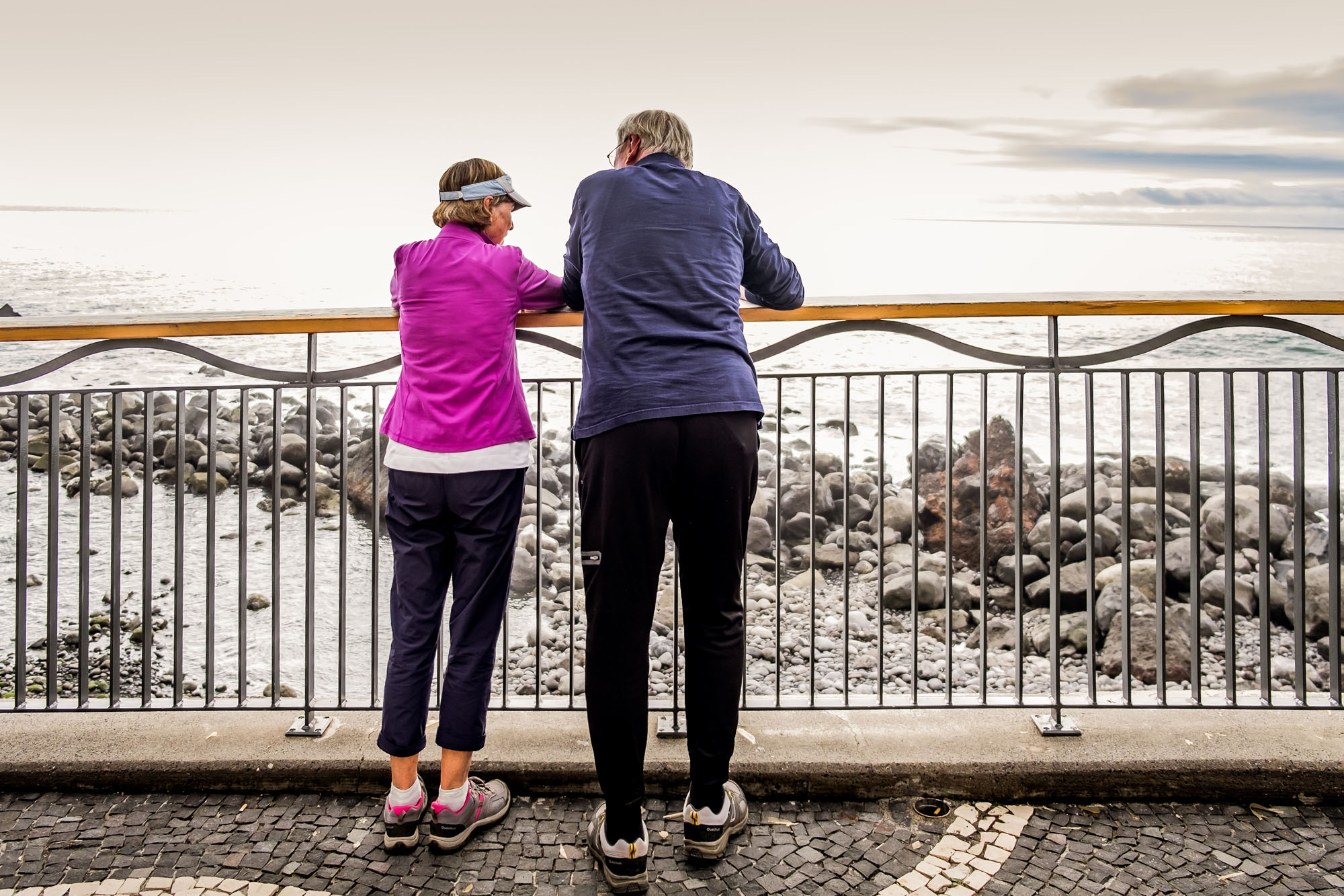 Ole and Ane looking out at the sea, Madeira